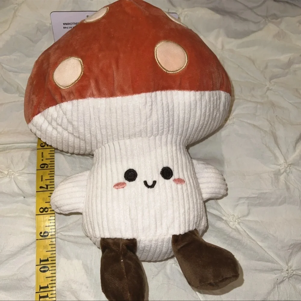 Smoochy Pet Pals Plush Pet Toy  with crinkle paper and squeaker /mushroom